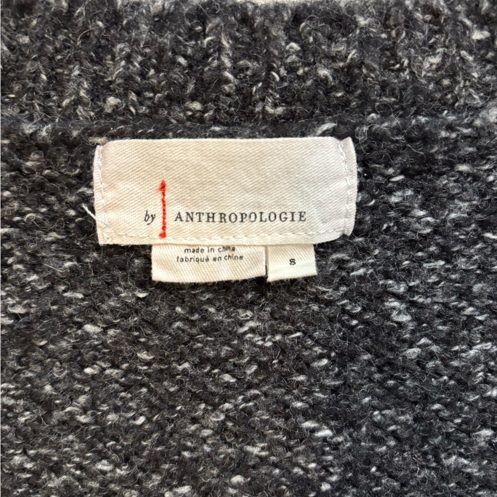 Anthropologie Sweater Women’s Small Gray V-Neck Oversized Chunky Pullover - Picture 4 of 7